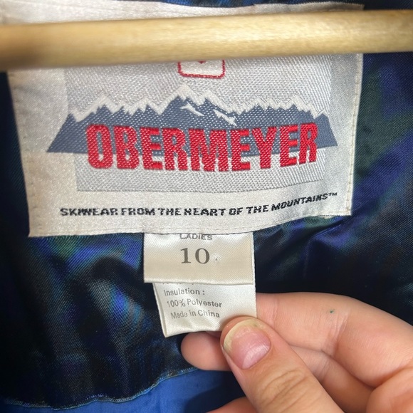 Vintage Obermeyer Ski Jacket Electric Blue Retro 80s/90s Women’s Size 10 Winter - Picture 9 of 10